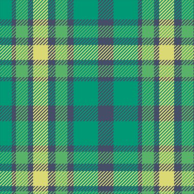 Sarı ve Yeşil Tartan Desen . Ekose, masa örtüsü, giysi, gömlek, elbise, kağıt, yatak takımları, battaniyeler, yorgan ve diğer tekstil ürünleri için doku. Vektör illüstrasyon Eps 10
