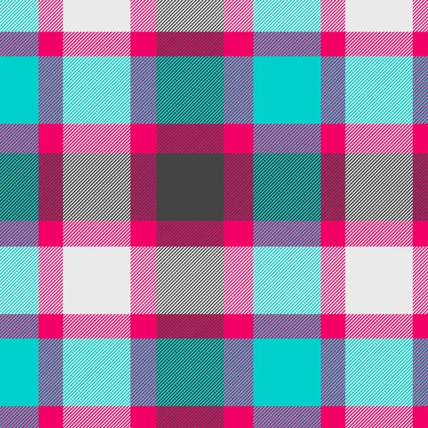 Padrão de Tartan em magenta e ciano. Textura para xadrez, toalhas de mesa, roupas, camisas, vestidos, papel, roupa de cama, cobertores, colchas e outros produtos têxteis. Ilustração vetorial EPS 10 —  Vetores de Stock