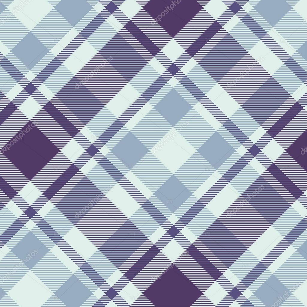 Tartan Pattern in purple and light blue. Texture for plaid, tablecloths, clothes, shirts, dresses, paper, bedding, blankets, quilts and other textile products. Vector illustration EPS 10