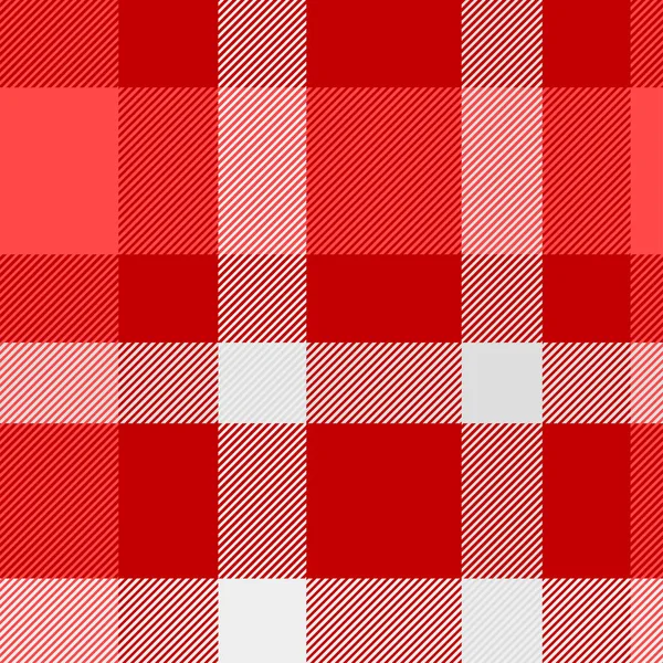 Tartan vzor v červené a bílé. Textura pro plát, ubrusy, oděvy, košile, šaty, papír, ložní prádlo, přikrývky, klokty a jiné textilní výrobky. Vektorový ilustrace EPS 10 — Stockový vektor