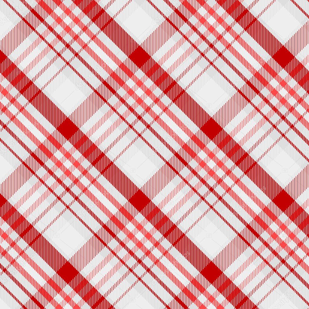 Tartan Pattern in Red and White . Texture for plaid, tablecloths, clothes, shirts, dresses, paper, bedding, blankets, quilts and other textile products. Vector illustration EPS 10