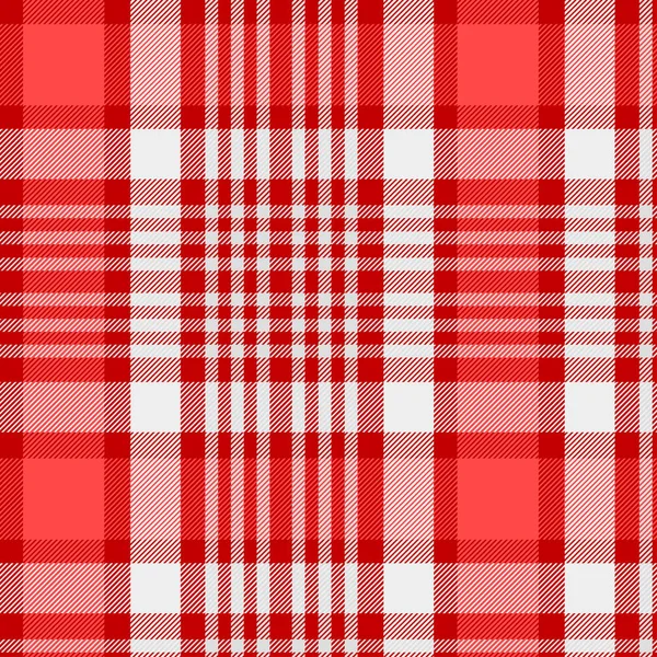 Tartan minta a vörös és fehér. Szövet kockás, abroszok, ruházat, ingek, ruhák, papír, ágynemű, takaró, paplanok és egyéb textiltermékek. Vektoros illusztráció EPS 10 — Stock Vector