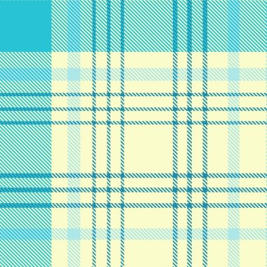 Cyan ve Beyaz Tartan Desen . Ekose, masa örtüsü, giysi, gömlek, elbise, kağıt, yatak takımları, battaniyeler, yorgan ve diğer tekstil ürünleri için doku. Vektör illüstrasyon Eps 10