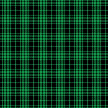 Siyah ve Yeşil Tartan Desen . Ekose, masa örtüsü, giysi, gömlek, elbise, kağıt, yatak takımları, battaniyeler, yorgan ve diğer tekstil ürünleri için doku. Vektör illüstrasyon Eps 10