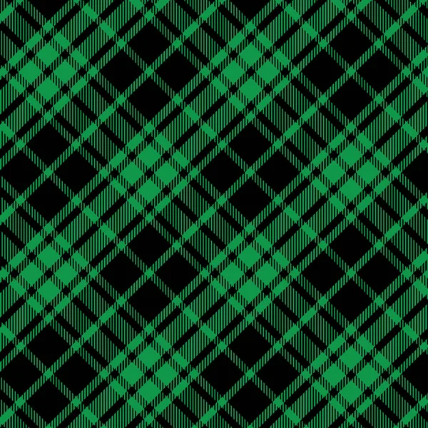 Padrão de Tartan em Preto e Verde. Textura para xadrez, toalhas de mesa, roupas, camisas, vestidos, papel, roupa de cama, cobertores, colchas e outros produtos têxteis. Ilustração vetorial EPS 10 — Vetor de Stock