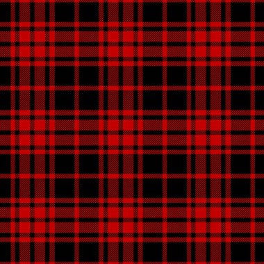 Tartan Pattern in Black and Red. Texture for plaid, tablecloths, clothes, shirts, dresses, paper, bedding, blankets, quilts and other textile products. Vector illustration EPS 10 clipart
