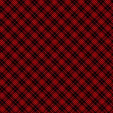 Siyah ve Kırmızı Tartan Desen. Ekose, masa örtüsü, giysi, gömlek, elbise, kağıt, yatak takımları, battaniyeler, yorgan ve diğer tekstil ürünleri için doku. Vektör illüstrasyon Eps 10