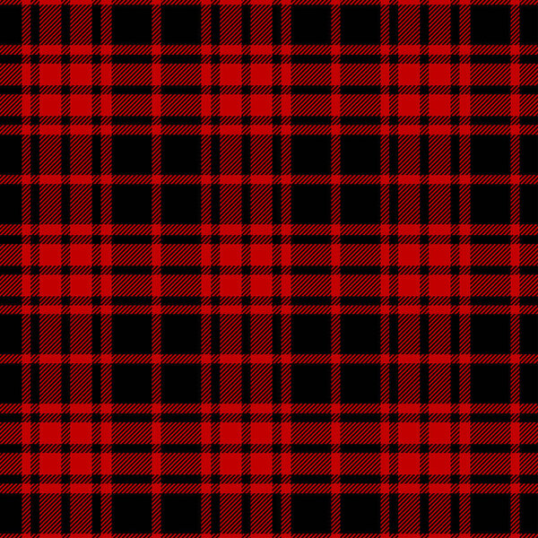 Tartan Pattern in Black and Red. Texture for plaid, tablecloths, clothes, shirts, dresses, paper, bedding, blankets, quilts and other textile products. Vector illustration EPS 10