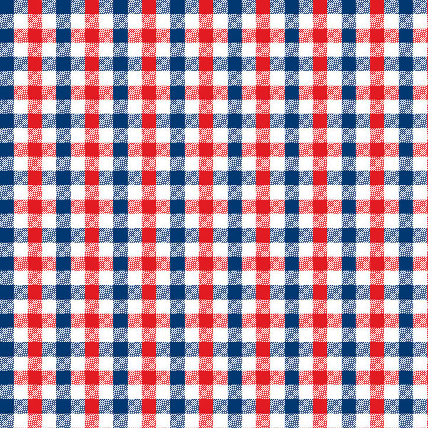 Красно-синий узор Гингема. Текстура из ромба / квадратов для - плед, скатерти, одежда, рубашки, платья, бумага, постельное белье, одеяла, одеяла и другие текстильные изделия. Векторная иллюстрация EPS 10
