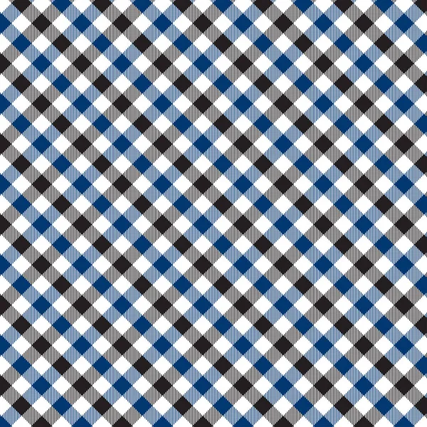Kék és fekete Gingham mintát. Az anyag rombusz/négyzetek-Plaid, abroszok, ruházat, ingek, ruhák, papír, ágynemű, takarók, paplanok és egyéb textiltermékek. Vektoros illusztráció EPS 10 — Stock Vector