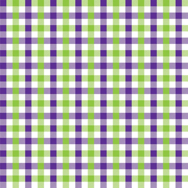 Gingham minta Ibolya és zöld. Textúra a-Plaid, abroszok, ruházat, ingek, ruhák, papír, ágynemű, takaró, paplanok és egyéb textiltermékek. Vektoros illusztráció EPS 10 — Stock Vector