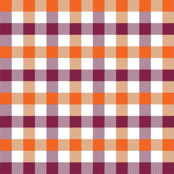 Padrão de Gingham Laranja e cereja vermelha. Textura de para xadrez, toalhas de mesa, roupas, camisas, vestidos, papel, roupa de cama, cobertores, colchas e outros produtos têxteis. Ilustração vetorial EPS 10 — Vetor de Stock