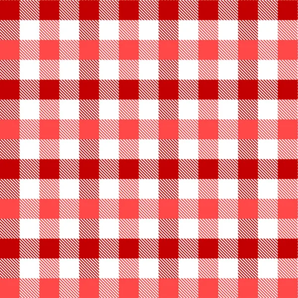 Red Gingham pattern. Texture from rhombus/squares for - plaid, tablecloths, clothes, shirts, dresses, paper, bedding, blankets, quilts and other textile products. Vector illustration EPS 10 — Stock Vector