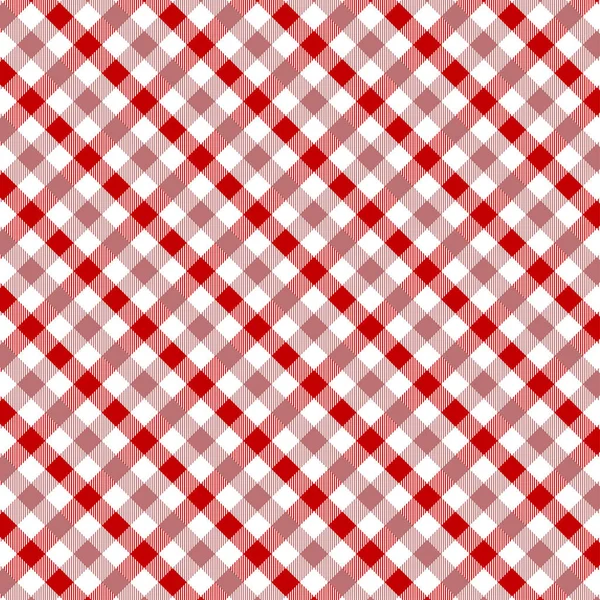 Padrão de Gingham vermelho. Textura de losango / quadrados para - xadrez, toalhas de mesa, roupas, camisas, vestidos, papel, roupa de cama, cobertores, colchas e outros produtos têxteis. Ilustração vetorial EPS 10 —  Vetores de Stock