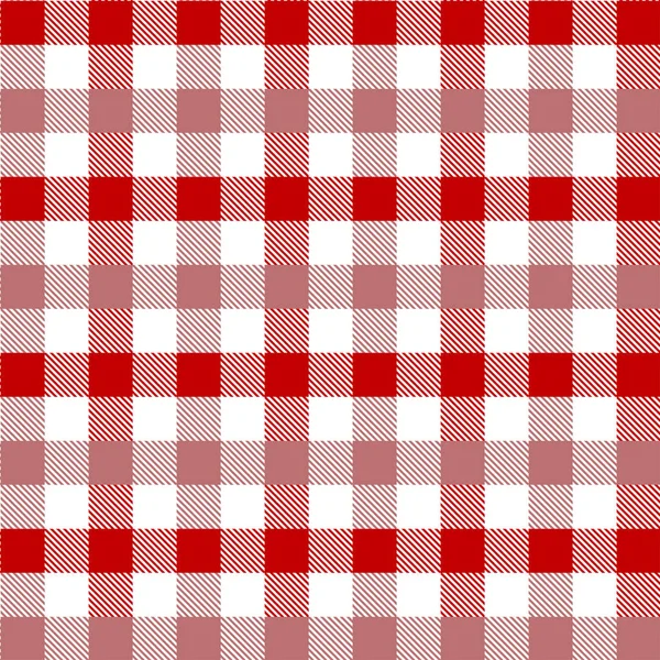 Red Gingham pattern. Texture from rhombus/squares for - plaid, tablecloths, clothes, shirts, dresses, paper, bedding, blankets, quilts and other textile products. Vector illustration EPS 10 — Stock Vector