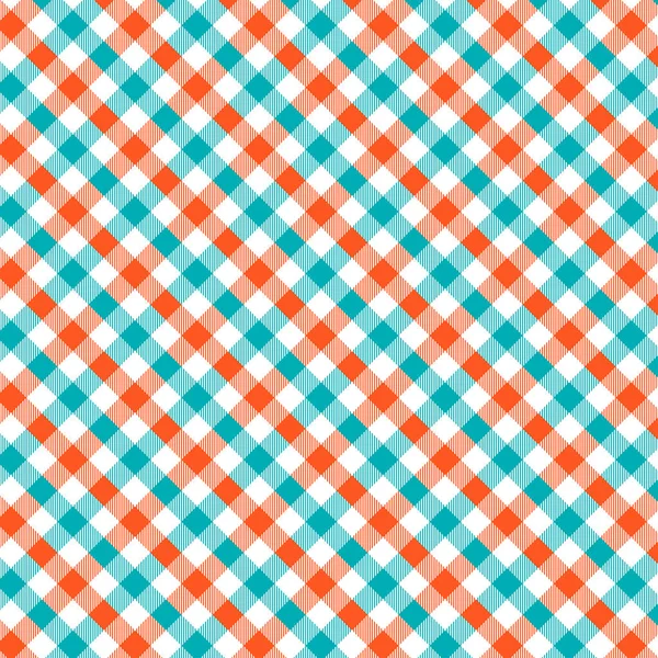 Patrón azul y naranja de Gingham. Textura para cuadros, manteles, ropa, camisas, vestidos, papel, ropa de cama, mantas, edredones y otros productos textiles. Ilustración vectorial EPS 10 — Vector de stock