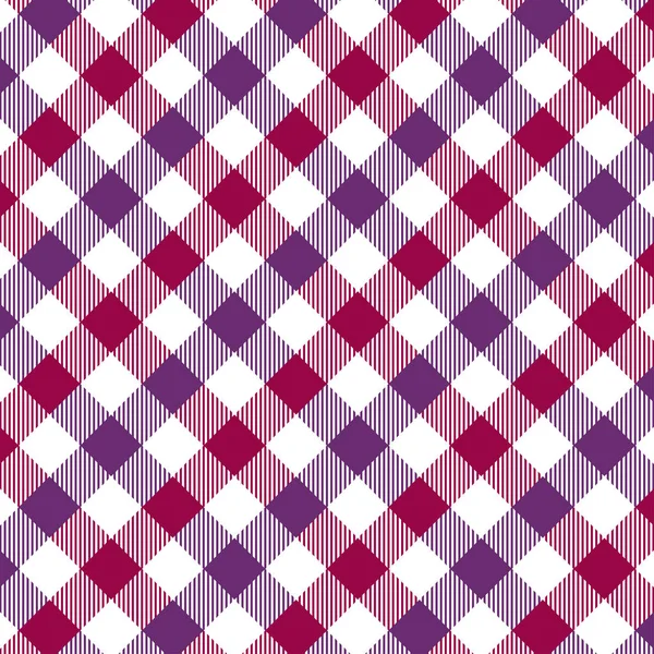 Rote und violette Gingham Muster. Textur aus Raute/Quadrate für - kariert, Tischdecken, Kleidung, Hemden, Kleider, Papier, Bettwäsche, Decken, Quilts und andere Textilprodukte. Vektor-Illustration Eps 10 — Stockvektor