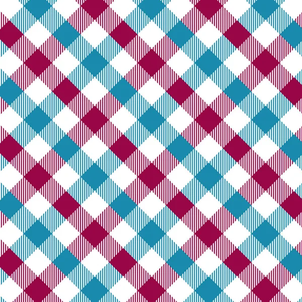 Red and Cyan Gingham pattern. Texture from rhombus/squares for - plaid, tablecloths, clothes, shirts, dresses, paper, bedding, blankets, quilts and other textile products. Vector illustration EPS 10 — Stock Vector