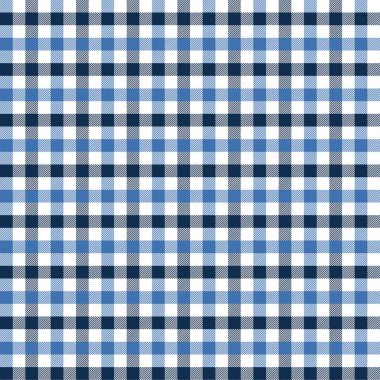 Mavi ve Siyah Gingham deseni. Doku için - ekose, masa örtüleri, giysi, gömlek, elbise, kağıt, yatak, battaniye, yorgan ve diğer tekstil ürünleri. Vektör illüstrasyon Eps 10