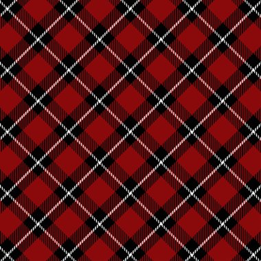 Kırmızı ve Siyah Tartan Desen . Ekose, masa örtüsü, giysi, gömlek, elbise, kağıt, yatak takımları, battaniyeler, yorgan ve diğer tekstil ürünleri için doku. Vektör illüstrasyon Eps 10