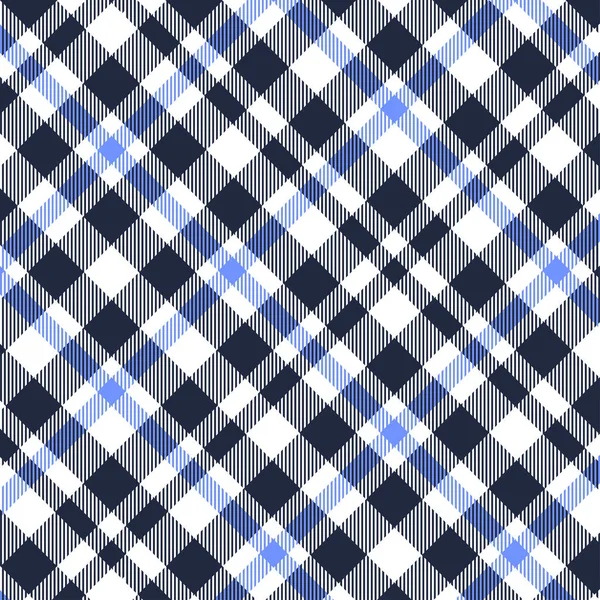 Tartan, Blue, White and Black plaid pattern seamless. Текстура для пледа, скатертей, одежды, рубашек, платьев, бумаги, постельных принадлежностей, одеял, одеял и других текстильных изделий. Векторная иллюстрация EPS 10 — стоковый вектор