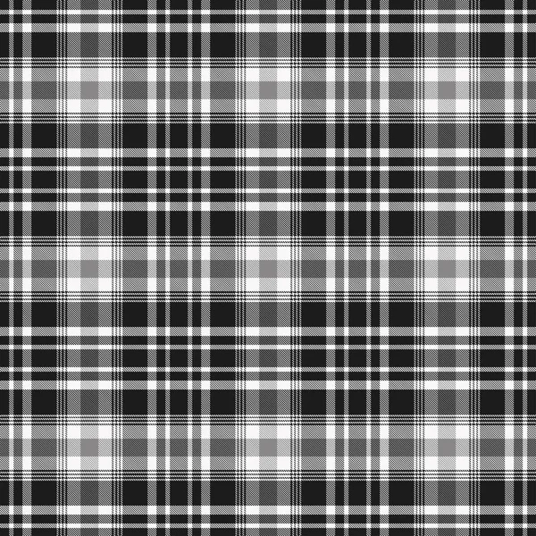 Tartan Pattern in Black and White. Текстура для пледа, скатертей, одежды, рубашек, платьев, бумаги, постельных принадлежностей, одеял, одеял и других текстильных изделий. Векторная иллюстрация EPS 10 — стоковый вектор