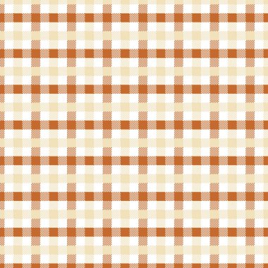 Kahverengi Gingham deseni. Ekose, masa örtüleri, giysi, gömlek, elbise, kağıt, yatak, battaniye, yorgan ve diğer tekstil ürünleri - kareler doku. Vektör illüstrasyon Eps 10