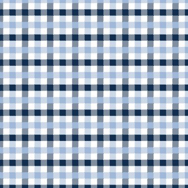 Mavi Gingham deseni. Ekose, masa örtüleri, giysi, gömlek, elbise, kağıt, yatak, battaniye, yorgan ve diğer tekstil ürünleri - kareler doku. Vektör illüstrasyon Eps 10