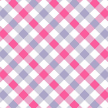 Rosa Gingham deseni. Ekose, masa örtüleri, giysi, gömlek, elbise, kağıt, yatak, battaniye, yorgan ve diğer tekstil ürünleri - kareler doku. Vektör illüstrasyon Eps 10