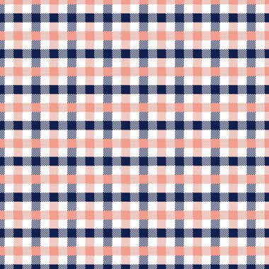 Mavi ve Rosa Gingham deseni. Ekose, masa örtüleri, giysi, gömlek, elbise, kağıt, yatak, battaniye, yorgan ve diğer tekstil ürünleri - kareler doku. Vektör illüstrasyon Eps 10