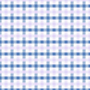 Mavi ve Gri Gingham deseni. Ekose, masa örtüleri, giysi, gömlek, elbise, kağıt, yatak, battaniye, yorgan ve diğer tekstil ürünleri - kareler doku. Vektör illüstrasyon Eps 10