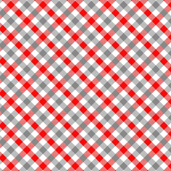 Grey and Red Gingham pattern. Texture from squares for - plaid, tablecloths, clothes, shirts, dresses, paper, bedding, blankets, quilts and other textile products. Vector illustration EPS 10 — Stock Vector
