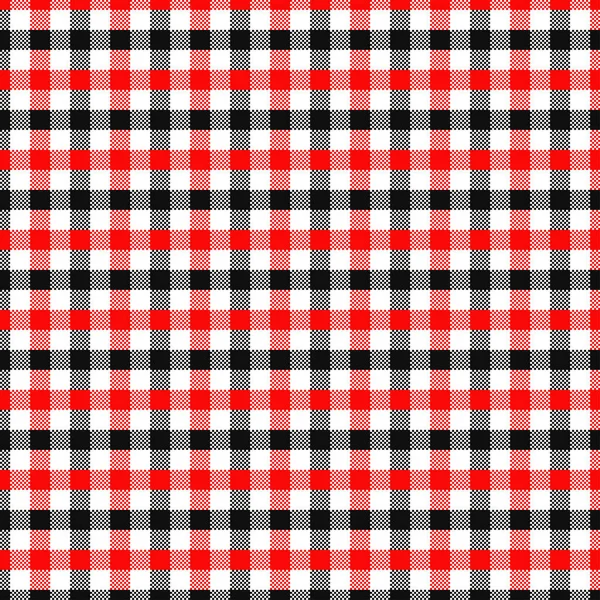Black and Red Gingham pattern. Texture from squares for - plaid, tablecloths, clothes, shirts, dresses, paper, bedding, blankets, quilts and other textile products. Vector illustration EPS 10 — Stock Vector