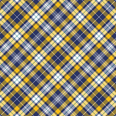 Tartan desen mavi ve sarı. Ekose, Masa örtüsü, Giysi, gömlek, elbise, kağıt, yatak, battaniye, yorgan ve diğer tekstil ürünleri için doku. Vektör illüstrasyon EPS 10