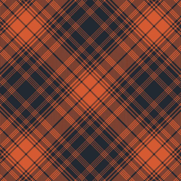 Tartan patroon donkerblauw en oranje. Textuur voor Plaid, tafelkleden, kleding, shirts, jurken, papier, beddengoed, dekens, quilts en andere textielproducten. Vector illustratie EPS 10 — Stockvector