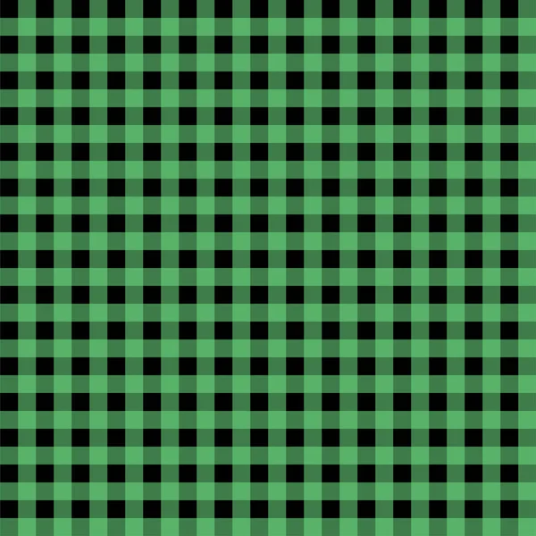 Gingham zökkenőmentes zöld és fekete minta. Textúra a négyzetek kockás, abroszok, ruházat, ingek, ruhák, papír, ágynemű, takaró, paplanok és egyéb textiltermékek. Vektoros illusztráció EPS 10 — Stock Vector