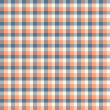 Gingham dikişsiz turuncu desen. Ekose, masa örtüsü, giysi, gömlek, elbise, kağıt, yatak, battaniye, yorgan ve diğer tekstil ürünleri için doku. Vektör İllüstrasyon Eps 10