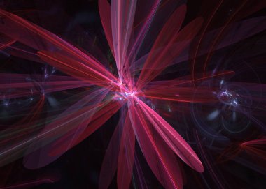 Soyut fraktal ışık arkaplanı 3 boyutlu oluşturuluyor.