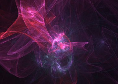 Soyut fraktal ışık arkaplanı 3 boyutlu oluşturuluyor.