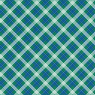 Yeşil ve Mavi Gingham deseni. Ekose, masa örtüleri, giysi, gömlek, elbise, kağıt, yatak, battaniye, yorgan ve diğer tekstil ürünleri - kareler doku. Vektör illüstrasyon Eps 10