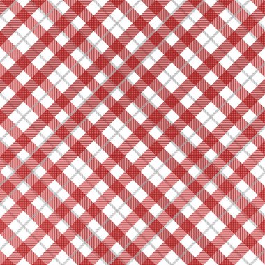 Kırmızı Tartan deseni. Doku için - ekose, masa örtüleri, giysi, gömlek, elbise, kağıt, yatak, battaniye, yorgan ve diğer tekstil ürünleri. Vektör illüstrasyon Eps 10