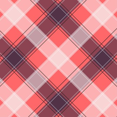 Açık Kırmızı Gingham deseni. Ekose, masa örtüleri, giysi, gömlek, elbise, kağıt, yatak, battaniye, yorgan ve diğer tekstil ürünleri - kareler doku. Vektör illüstrasyon Eps 10