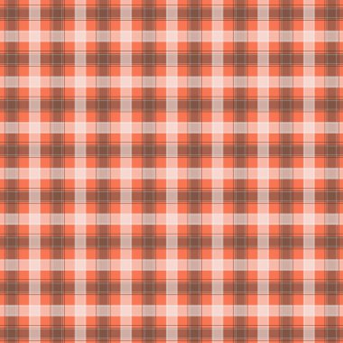 Turuncu Gingham deseni. Ekose, masa örtüleri, giysi, gömlek, elbise, kağıt, yatak, battaniye, yorgan ve diğer tekstil ürünleri - kareler doku. Vektör illüstrasyon Eps 10