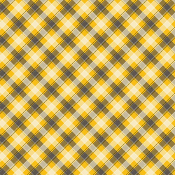 Padrão de Gingham amarelo. Textura de quadrados para xadrez, toalhas de mesa, roupas, camisas, vestidos, papel, roupa de cama, cobertores, colchas e outros produtos têxteis. Ilustração vetorial EPS 10 —  Vetores de Stock