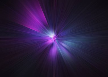 Parlayan parçacıklar ve çizgilerle ışık patlaması yıldızı. Güzel soyut ışınları arka plan.