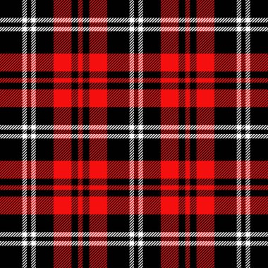 Kırmızı ve Beyaz Tartan Deseni.