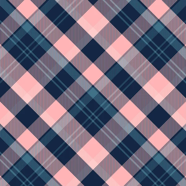 Tartan patroon in blauw en violet. — Stockvector