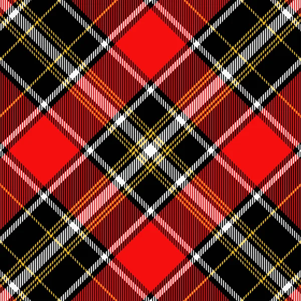 Patrón de tartán en rojo, blanco y amarillo . — Archivo Imágenes Vectoriales