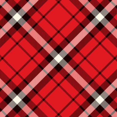 Kırmızı, Beyaz ve Siyah Tartan Deseni.