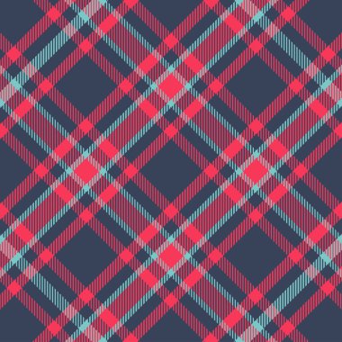 Kırmızı ve Mavili Tartan Kusursuz Deseni.